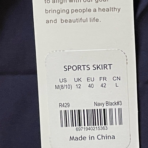 #102, CRZ YOGA Navy blue Mini Skater Skirt,size M(8/10), NWT - Picture 4 of 5